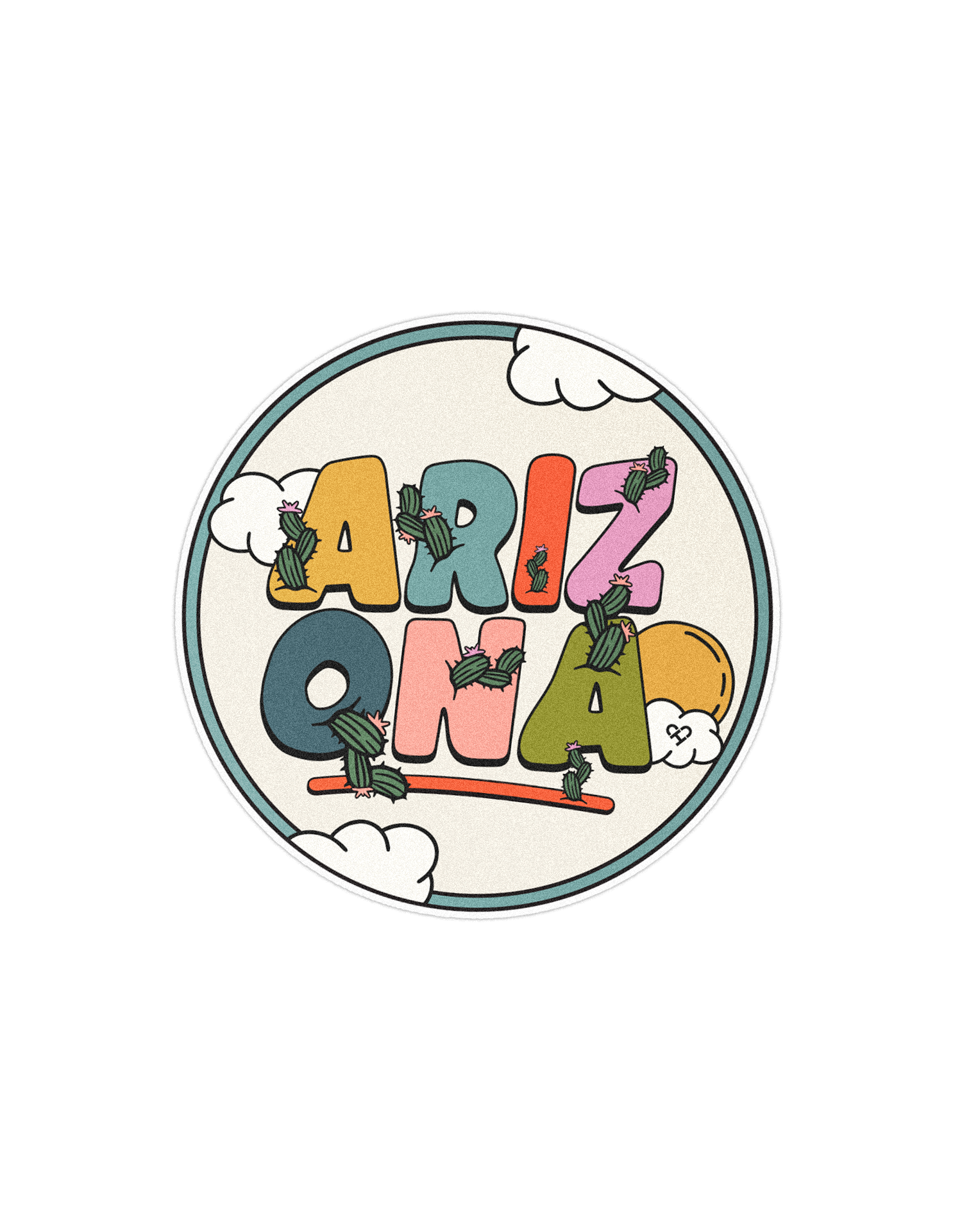 Arizona Cactus Sticker – The Cold Hearted Co., image size:1500x1920