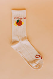 Stay Fresh Tomato Crew Socks