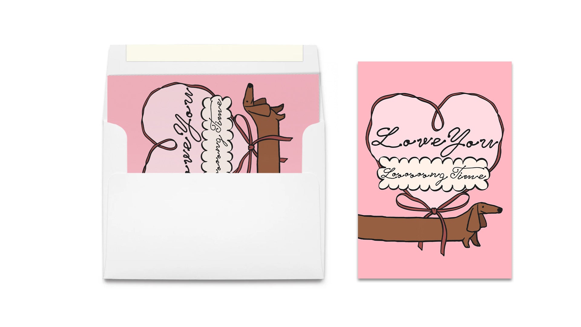 Love You Long Time Dachsund Card