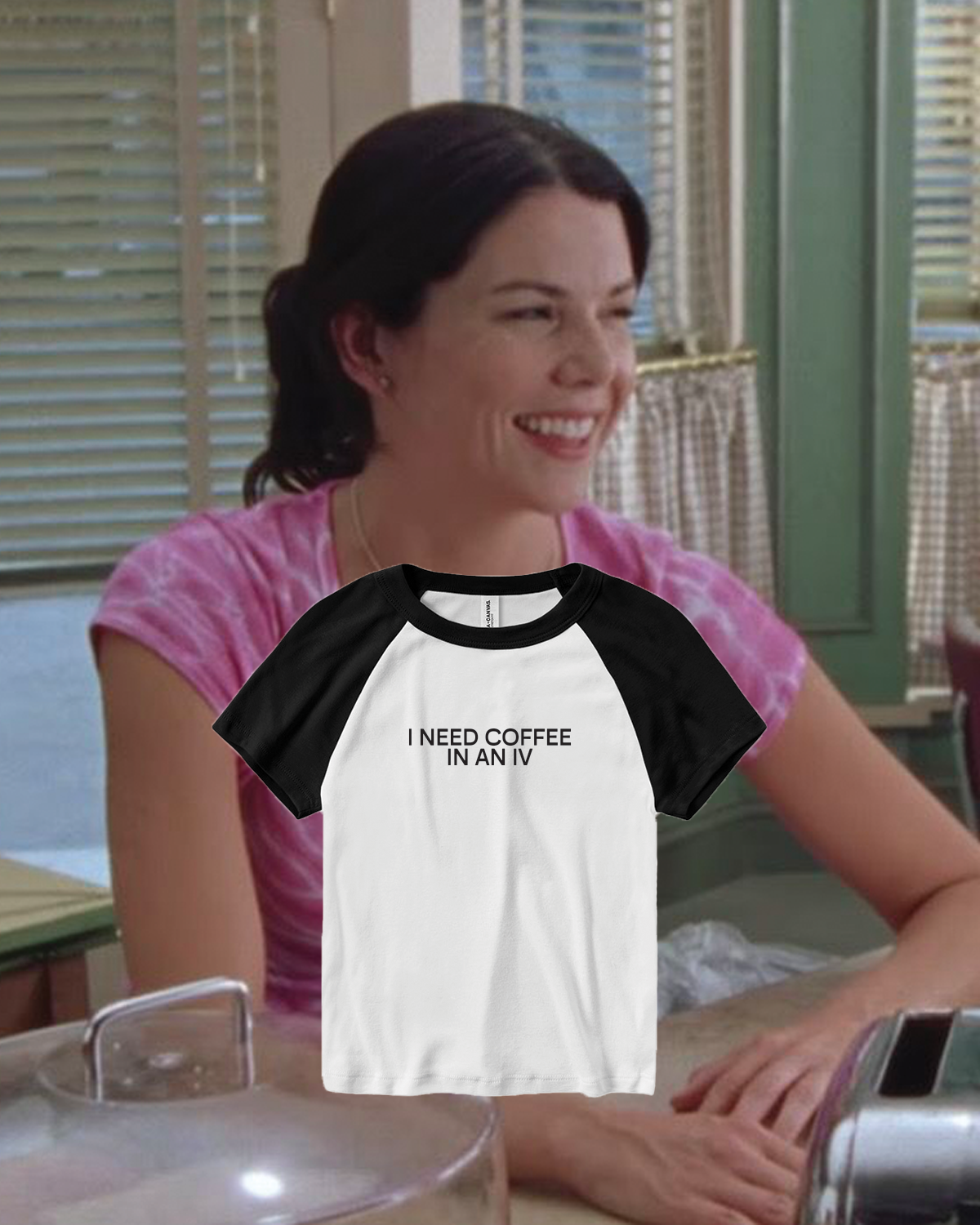 I Need Coffee in an IV Ribbed Tee