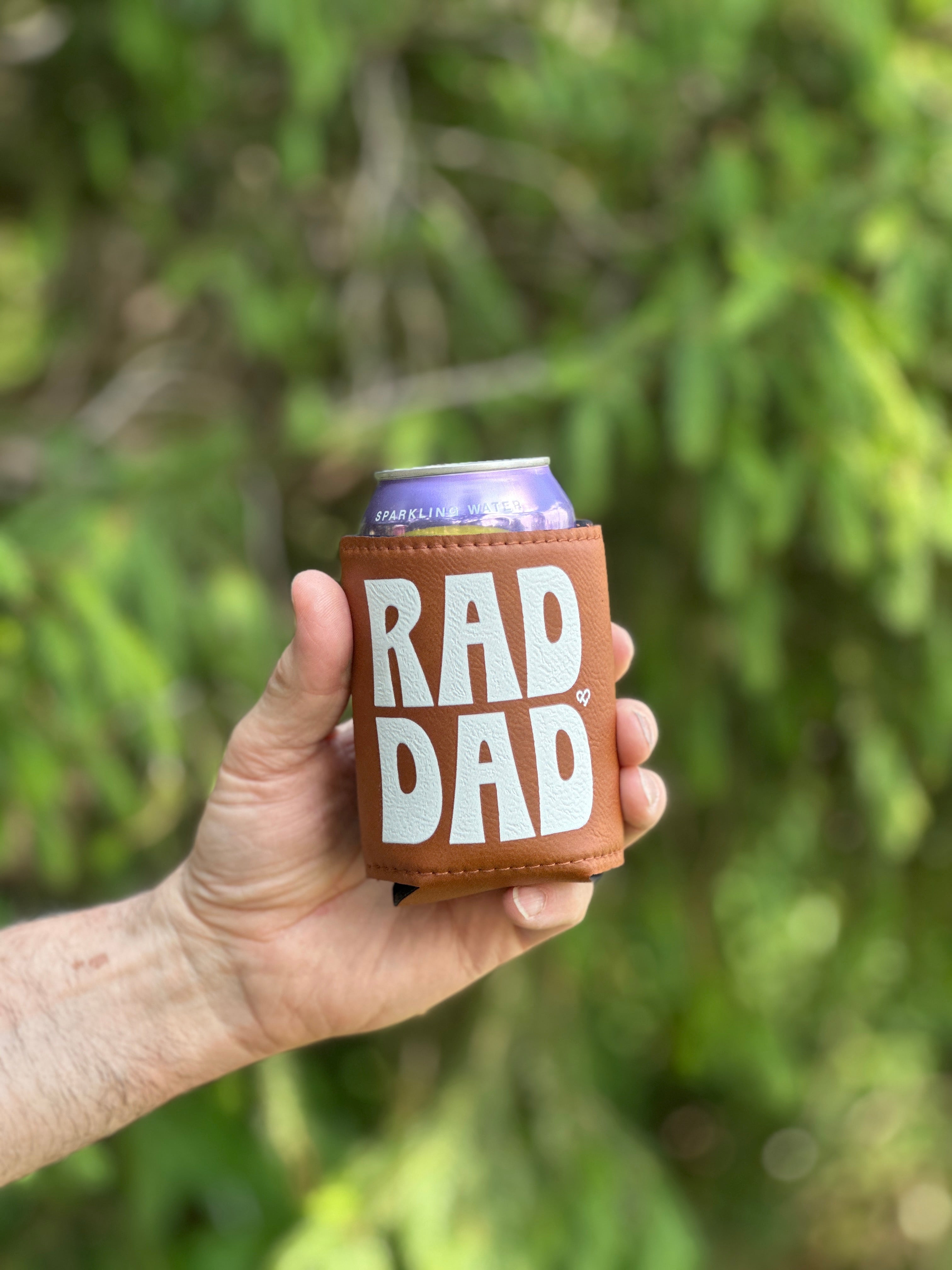 Rad Dad Cognac Leather Koozie