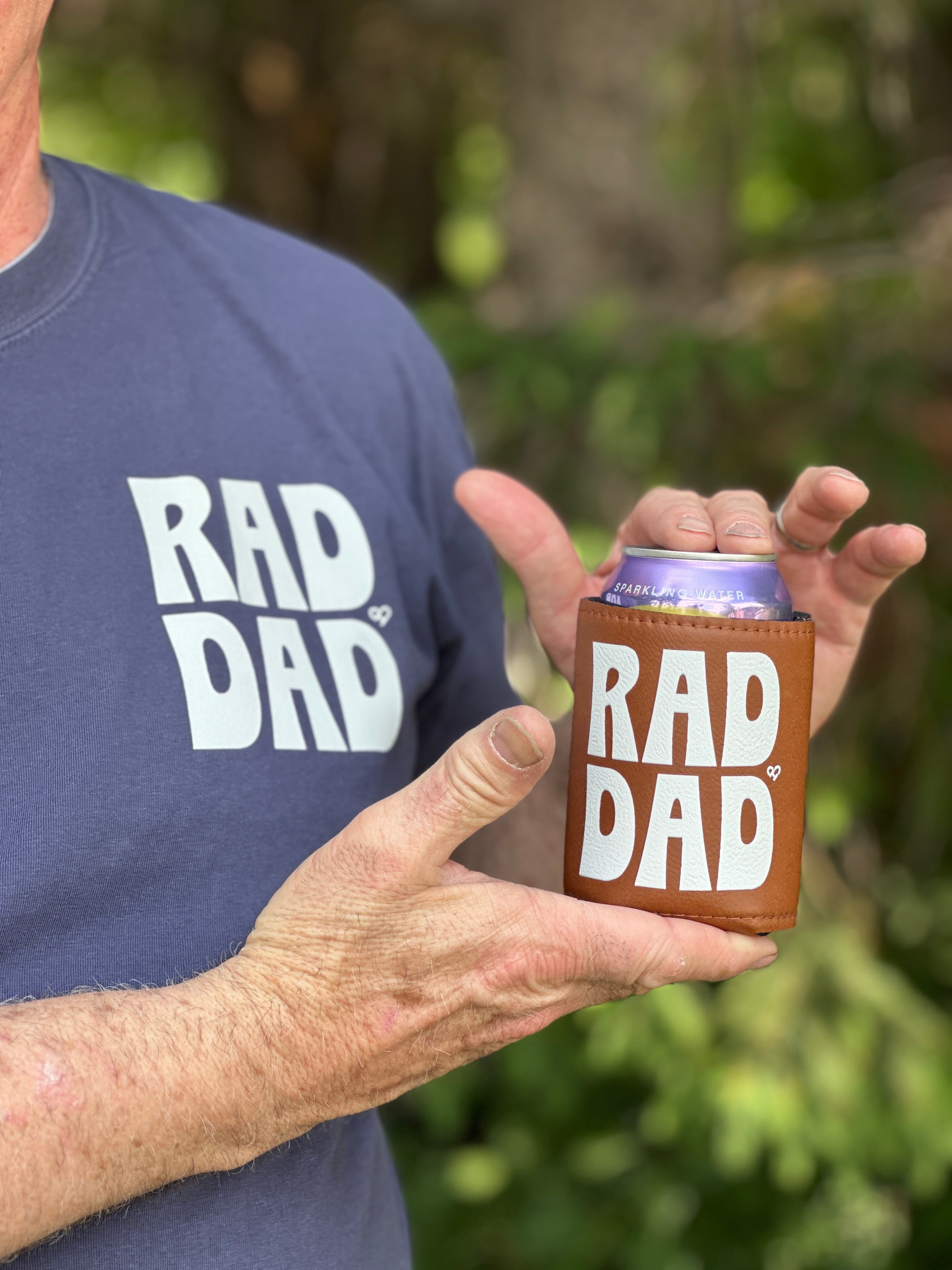 Rad Dad Cognac Leather Koozie