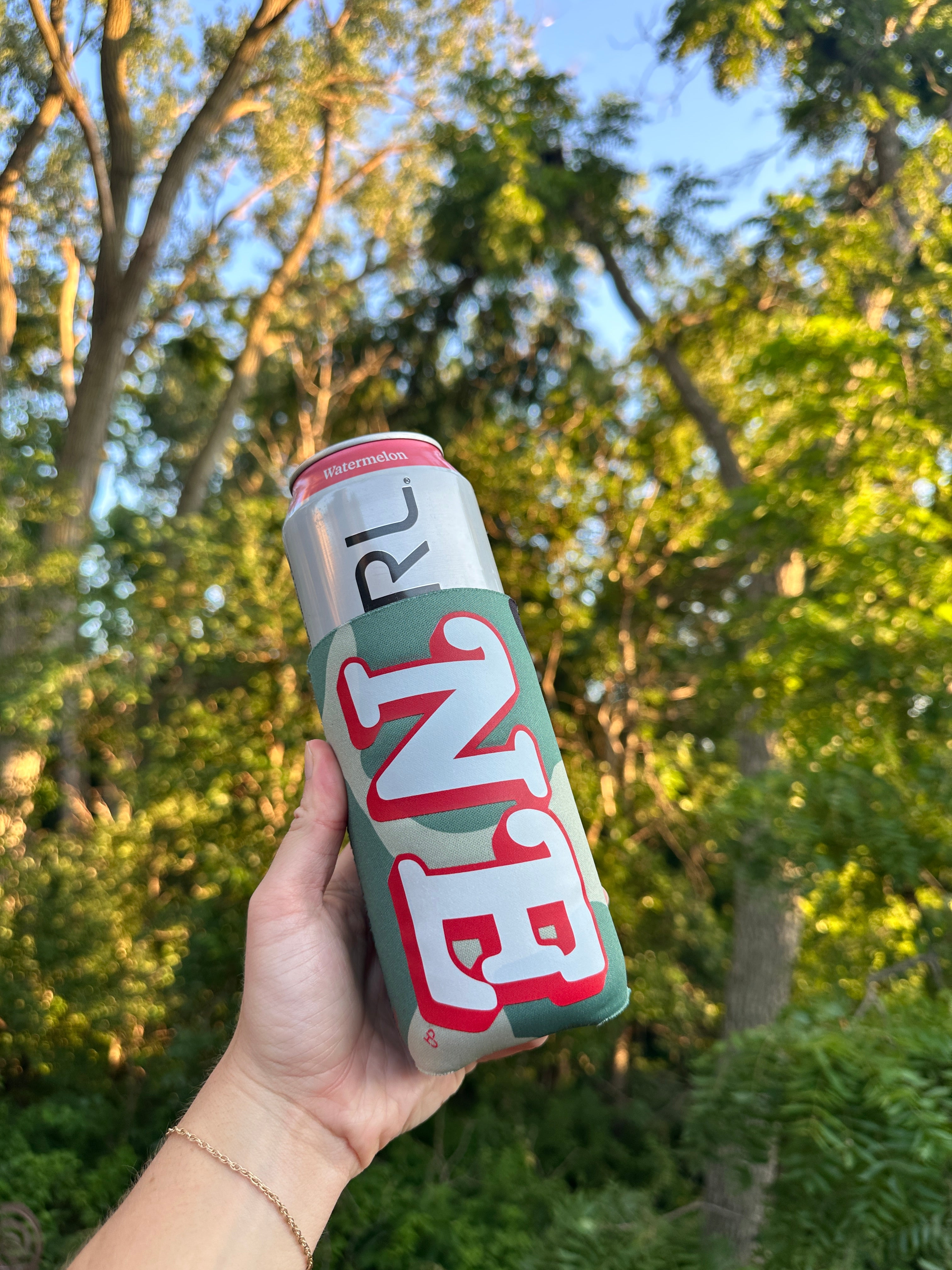 NE Camo Tall Boy Koozie