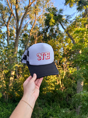 NE Checkered Trucker Hat