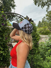 NE Checkered Trucker Hat
