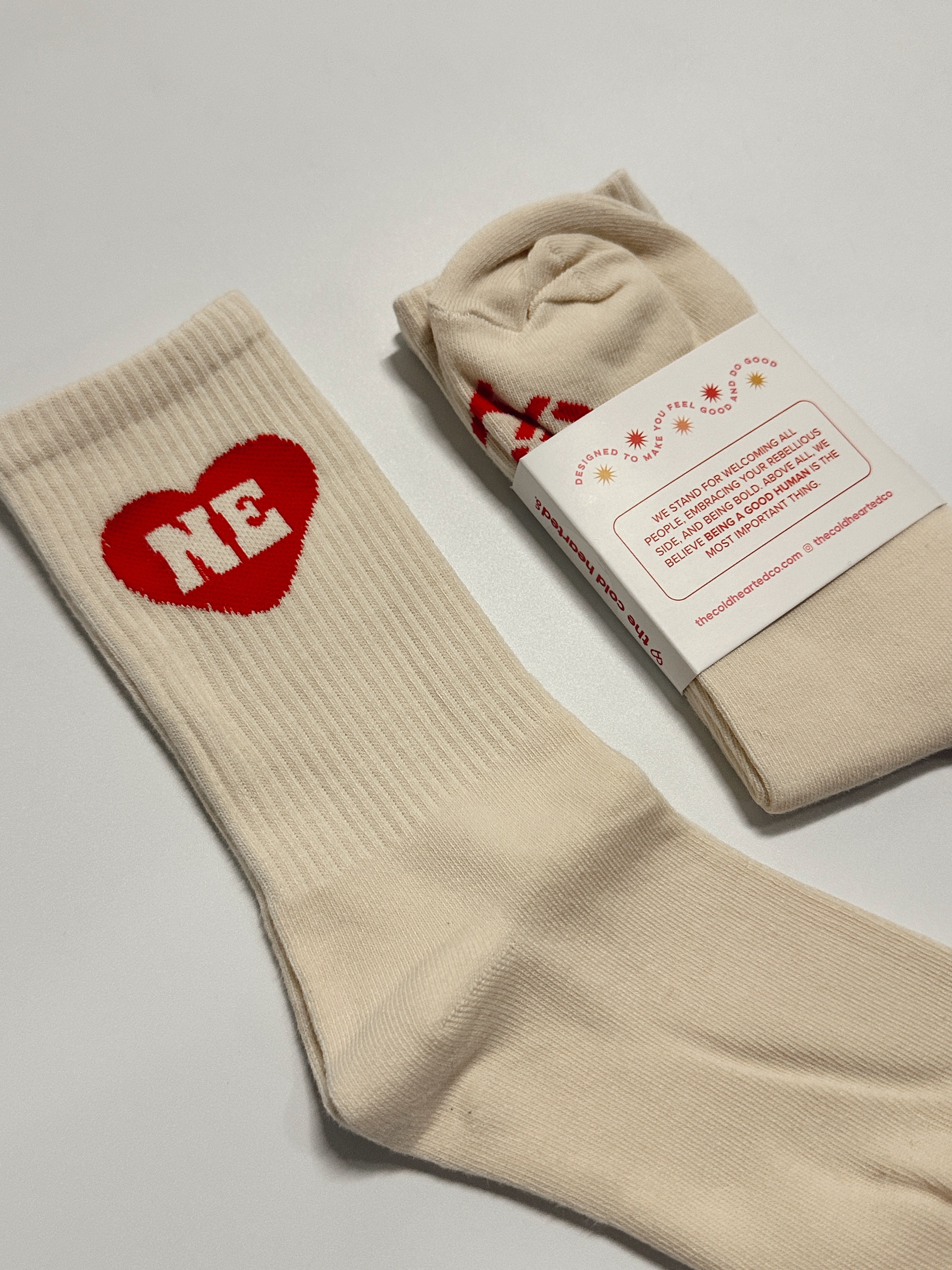 NE Heart Crew Socks