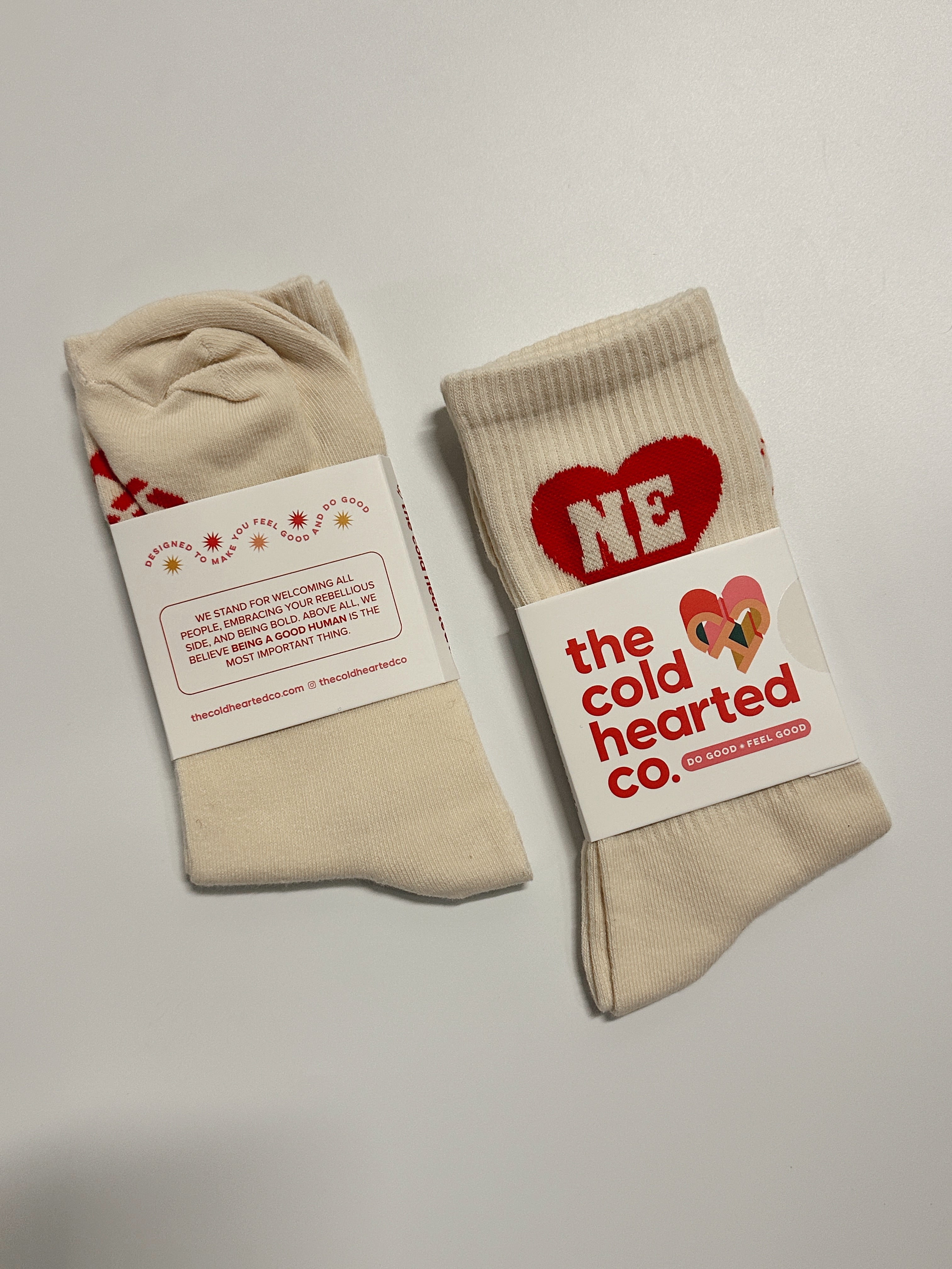 NE Heart Crew Socks